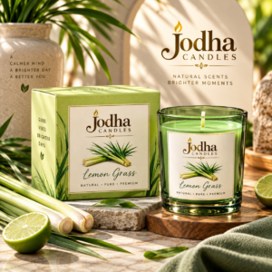 Lemongrass Scented Candle – Fresh & Refreshing Fragrance for Home, Relaxation & Décor