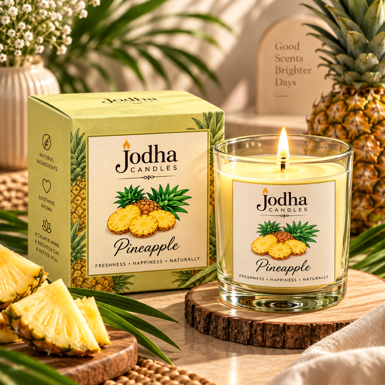 Pineapple Scented Candle – Refreshing Tropical Fragrance for Home & Relaxation